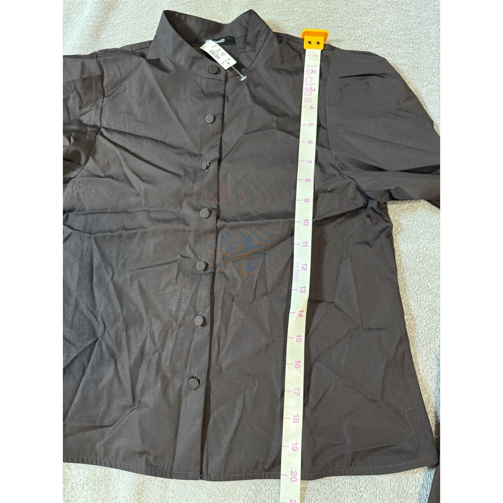 NWT Madewell Size XXS Brown Puff-Sleeve‎ Button-Up Shirt Long Sleeve 100% Cotton - Picture 6 of 9